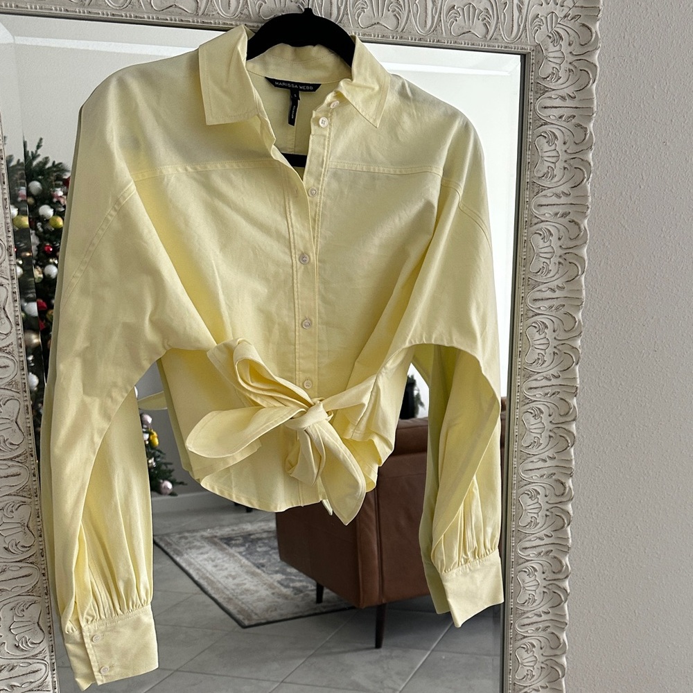 Marissa Webb Butter Yellow Button-Up Blouse